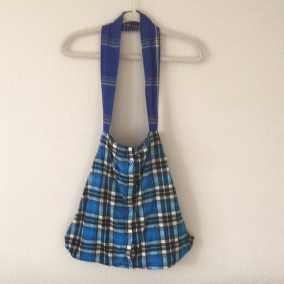 Y2K BOHO Bag Reversable Buttondown Shoulder Hobo - Picture 2 of 10